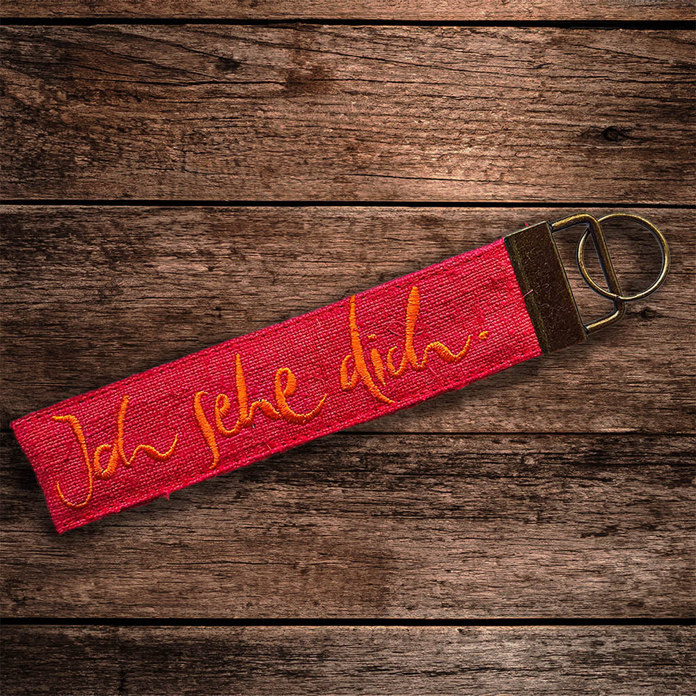 Schlüsselanhänger "Ich sehe dich" Bauernleinen