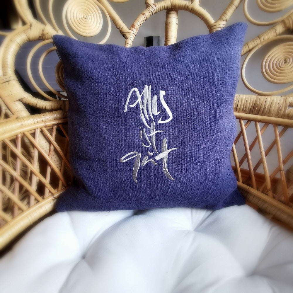 Kissenhülle Bauernleinen "Alles ist gut"