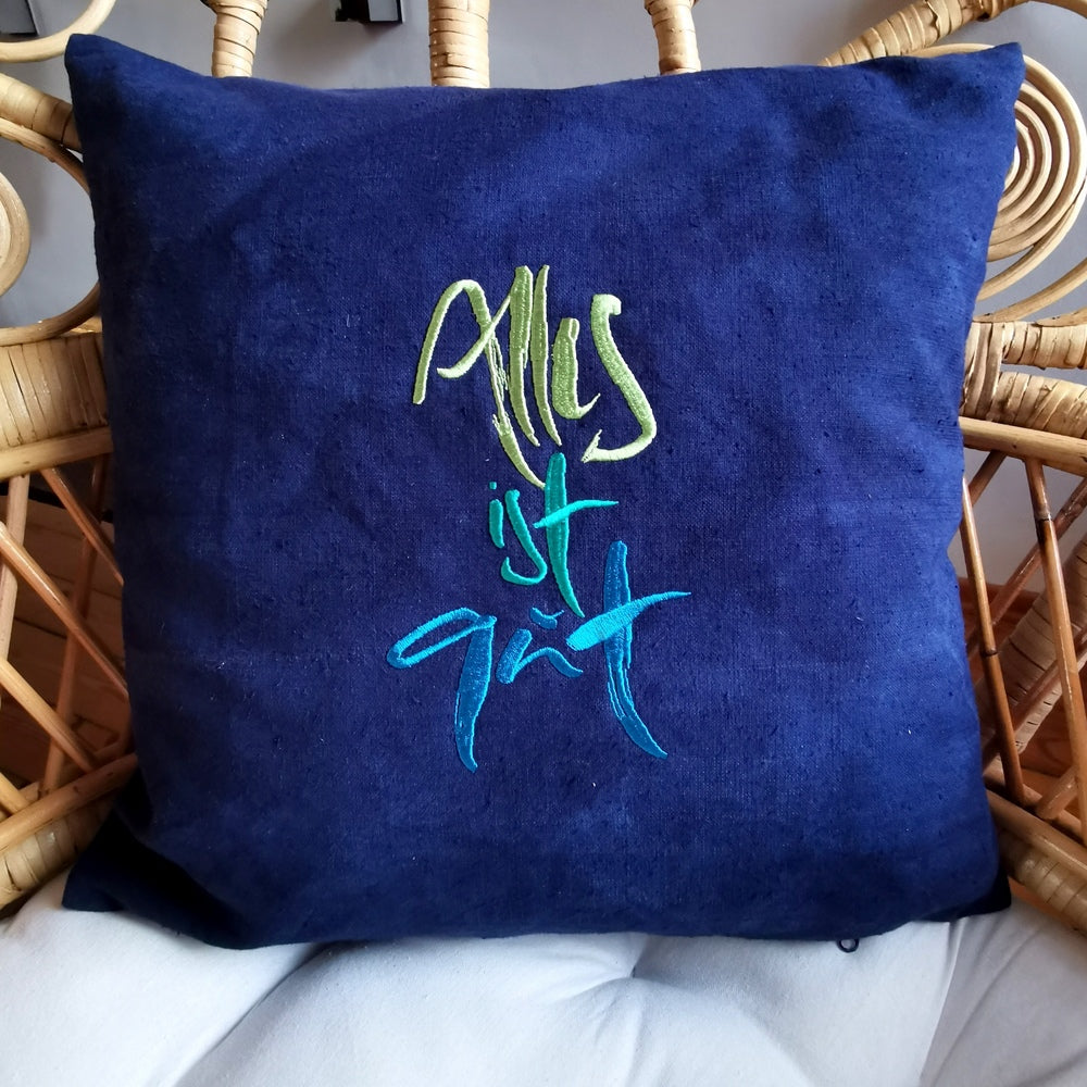 Kissenhülle Bauernleinen "Alles ist gut"