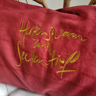 Kissenhülle Bauernleinen "Herzenswarm und Seelentief"