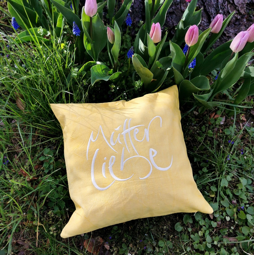 Kissenhülle Bauernleinen "MutterLiebe"