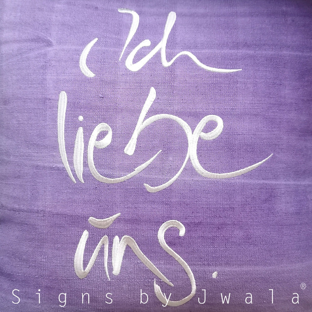 Kissenhülle Bauernleinen "Ich liebe uns"