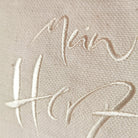 Kissenhülle Bauernleinen "Mein Herz geht auf"