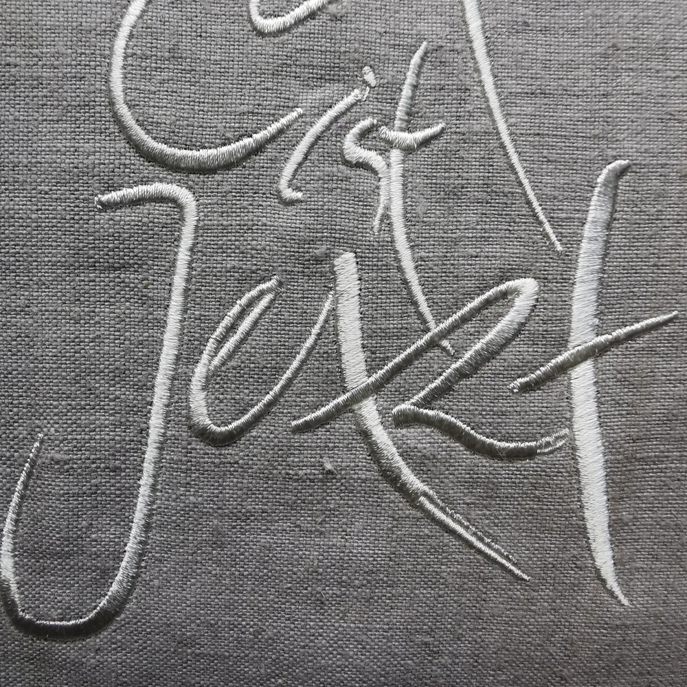 Kissenhülle Bauernleinen "die Zeit ist Jetzt"