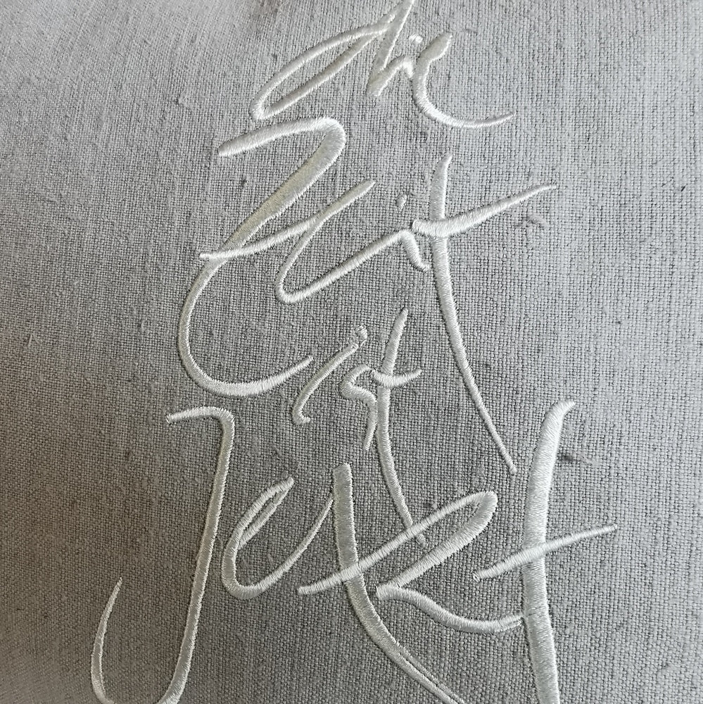 Kissenhülle Bauernleinen "die Zeit ist Jetzt"