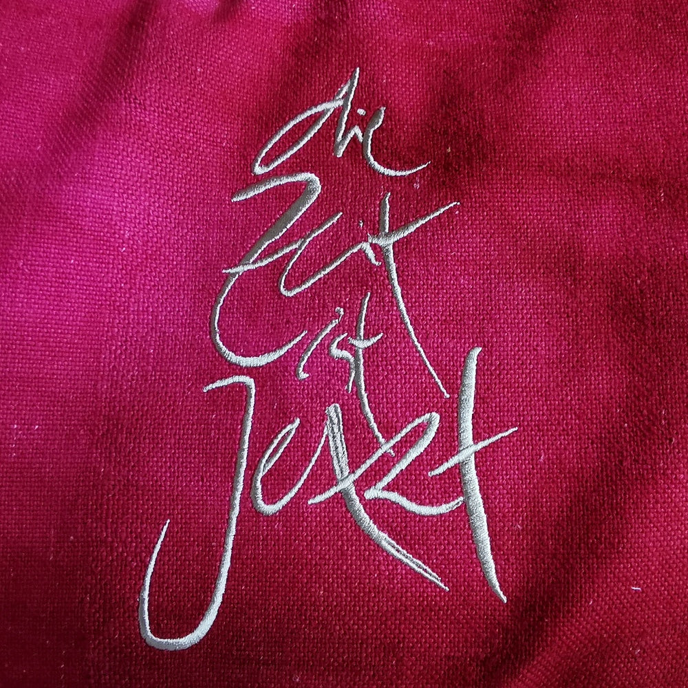 Bauernleinen Zirbenkissen "die Zeit ist Jetzt"