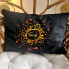 Bauernleinen Zirbenkissen "Freude/Ornament"