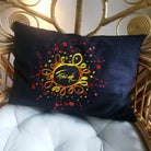 Bauernleinen Zirbenkissen "Freude/Ornament"