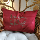 Bauernleinen Zirbenkissen "Herzenswarm und Seelentief"