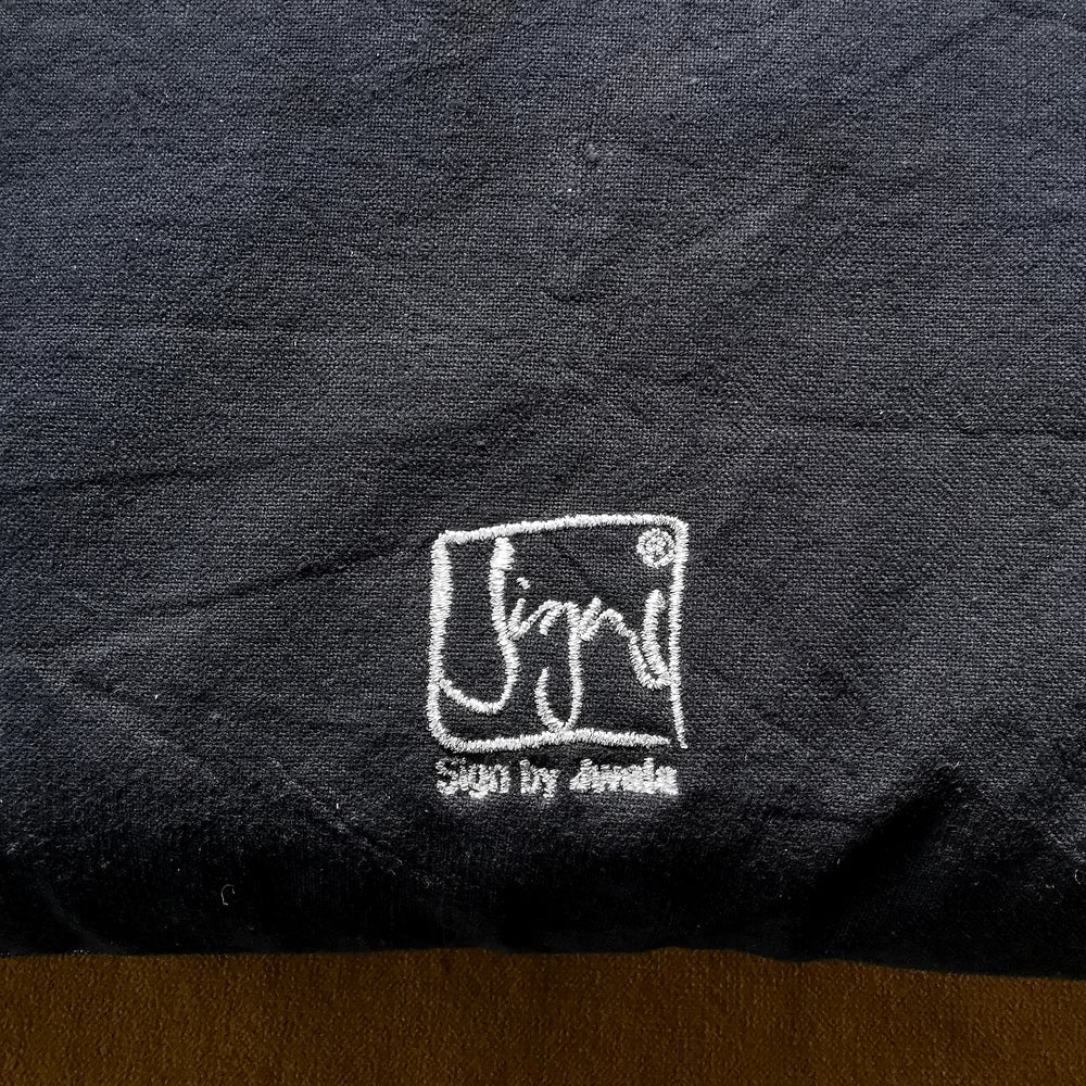 Bauernleinen Zirbenkissen "Mein Herz geht auf" Lurex