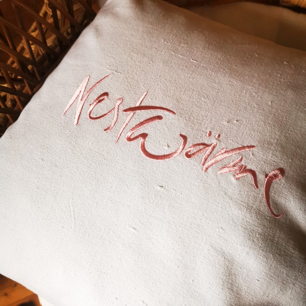 Bauernleinen Zirbenkissen "Nestwärme" 45x45 cm