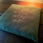 Bauernleinen-Flachkissen "Es geht mir richtig gut."