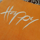 Bauernleinen-Flachkissen "Happy"