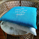 Bauernleinen-Flachkissen "Es geht mir richtig gut."