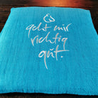 Bauernleinen-Flachkissen "Es geht mir richtig gut."