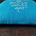 Bauernleinen-Flachkissen "Es geht mir richtig gut."