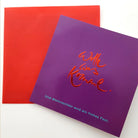 Edle spirituelle Weihnachtsgrußkarten – violette Karten mit transparentem Einlegeblatt