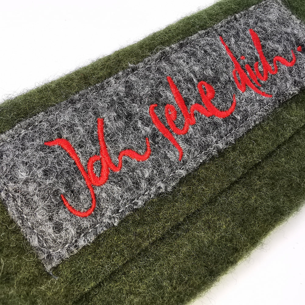 Brillentasche "Ich sehe dich" Grün/Rot