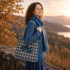 Karo Shopper „Freude“ in Türkis, stilvolle Tasche für Alltag, Einkauf und Reisen mit liebevollen Details