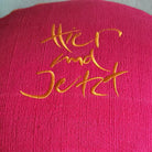 Handgemachtes Bauernleinen Meditationskissen – Premium Yoga Sitzkissen Fuchsia/Orange