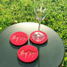 Glasuntersetzer "Happy" Rot