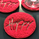 Glasuntersetzer "Happy" Rot