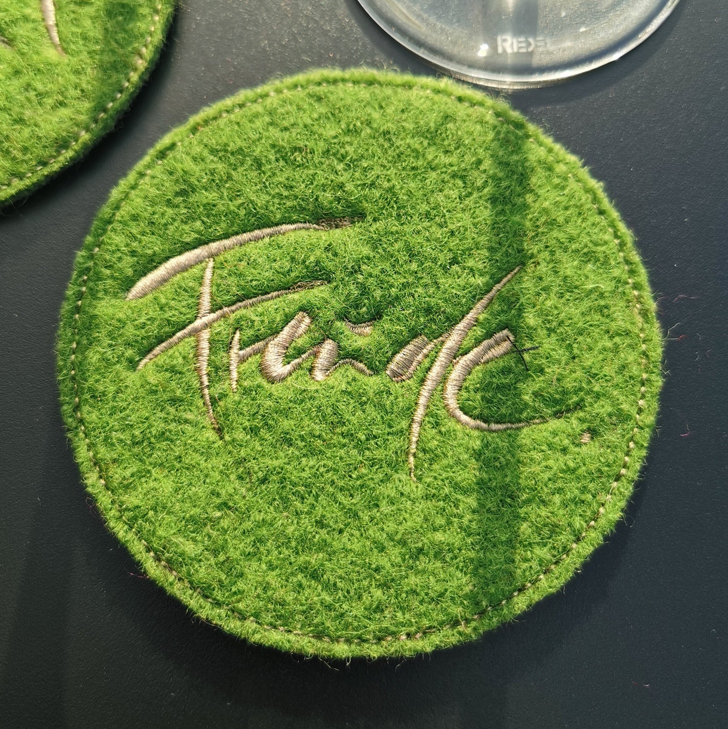 Glasuntersetzer "Freude" Grün