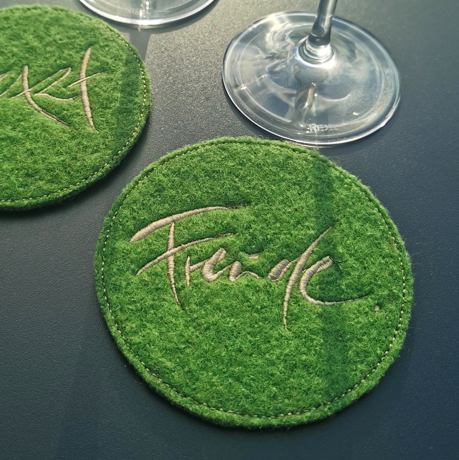 Glasuntersetzer "Freude" Grün