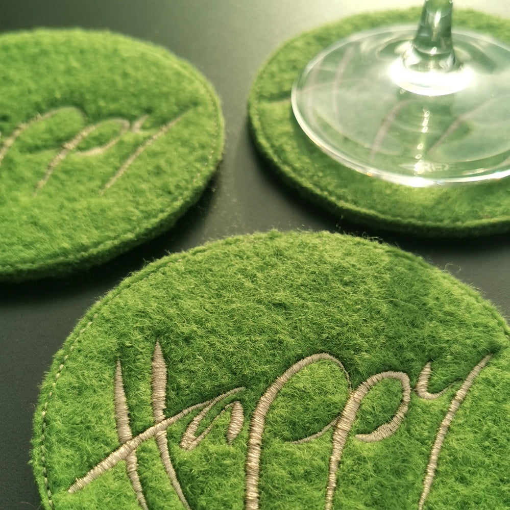 Glasuntersetzer "Happy" Grün