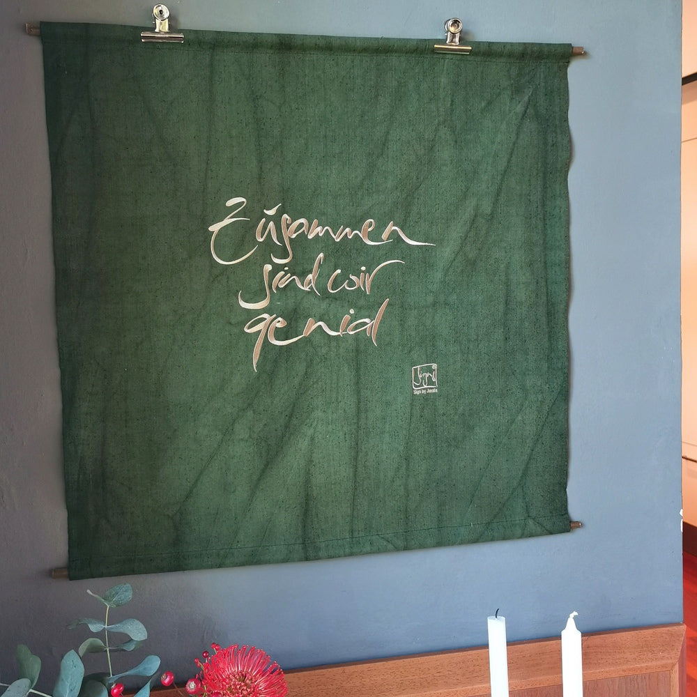 Haussegen "Zusammen sind wir genial"