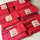 "Fingerzeige" SignKarten-Set "Himbeere/Gestreift" - Bauernleinen