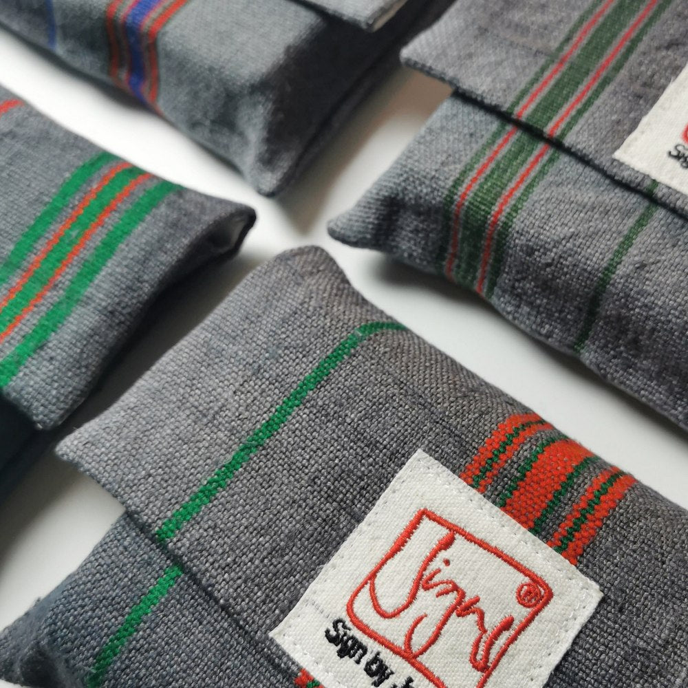 "Fingerzeige" SignKarten-Set "Anthrazit/gestreift" - Bauernleinen