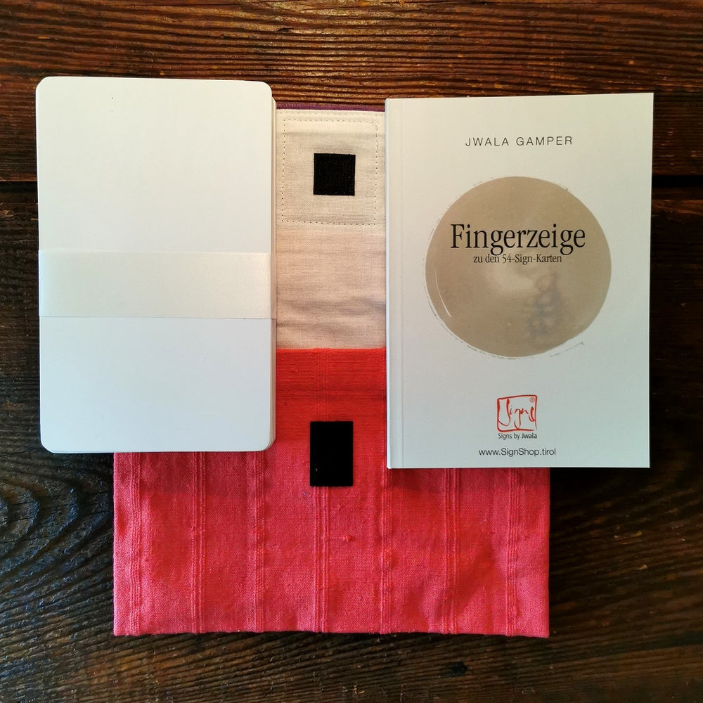 "Fingerzeige" SignKarten-Set "Rot/Lila" - Bauernleinen
