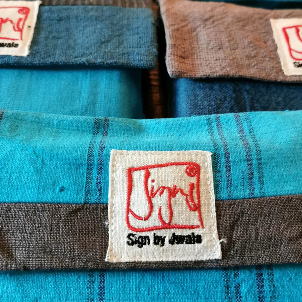 Premium SignKarten-Set „Fingerzeige“ Türkis/Grau – hochwertiges Bauernleinen Kartenset für Spiritualität & Achtsamkeit im SignShop.Tirol