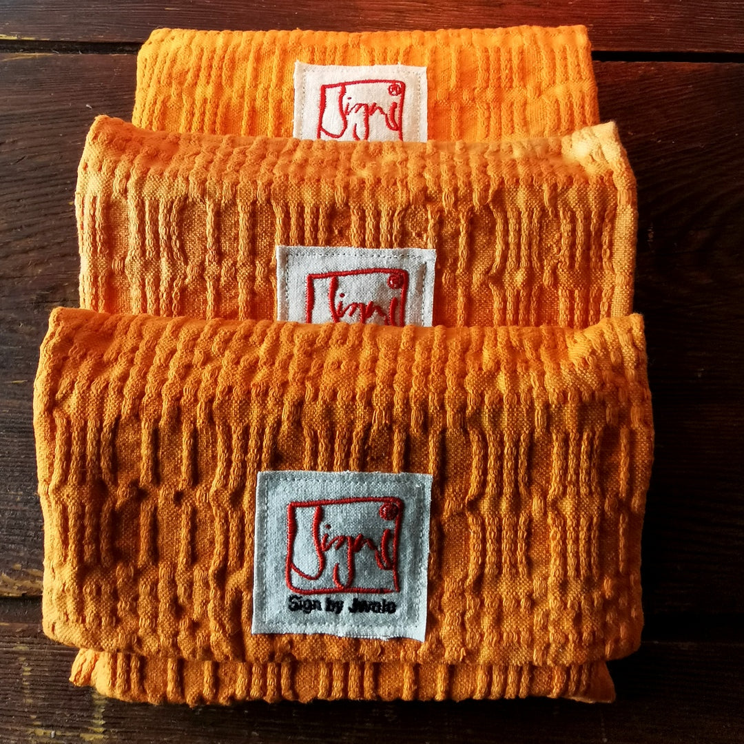 "Fingerzeige" SignKarten-Set "Orange-Waffel" - Bauernleinen