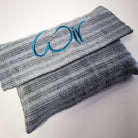 WIR-Karten-Set + WIR-Bauernleinentasche - Grau/gestreift