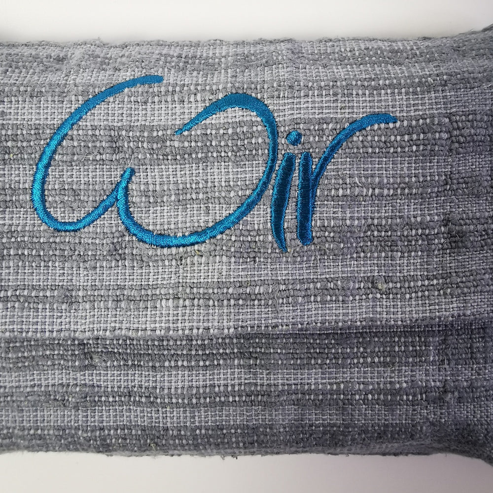 WIR-Karten-Set + WIR-Bauernleinentasche - Grau/gestreift