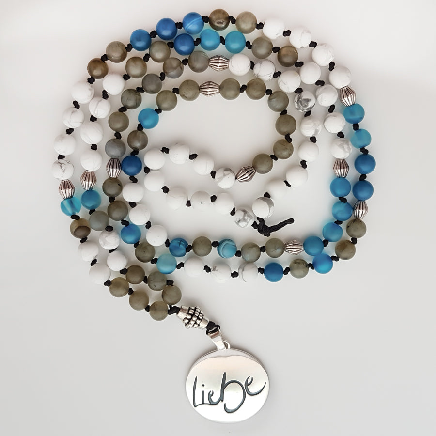 Liebe-Mala (Achat Blau, Labradorit, Howlith)