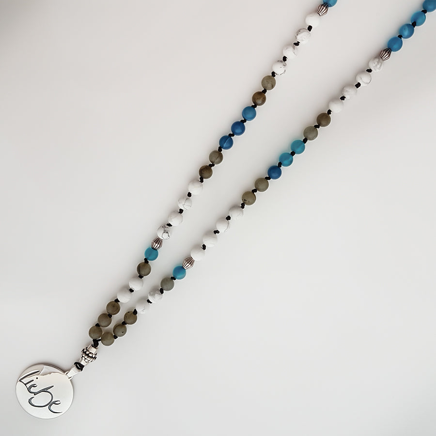 Liebe-Mala (Achat Blau, Labradorit, Howlith)
