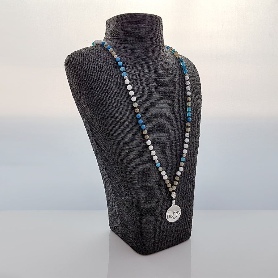 Liebe-Mala (Achat Blau, Labradorit, Howlith)