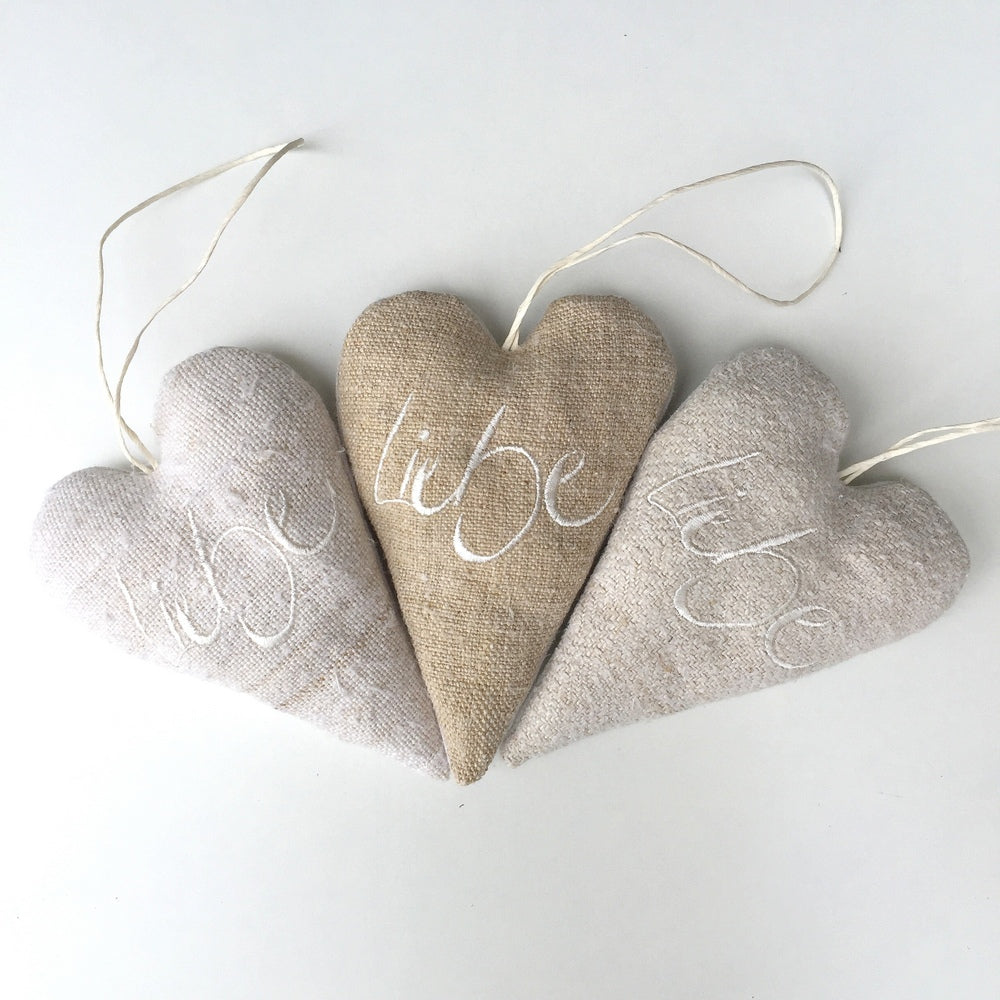 Bauernleinen-Herz "Liebe"