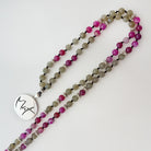 Mala-Kette Mut – Labradorit & pinker Achat, handgemacht für neue Herausforderungen kaufen
