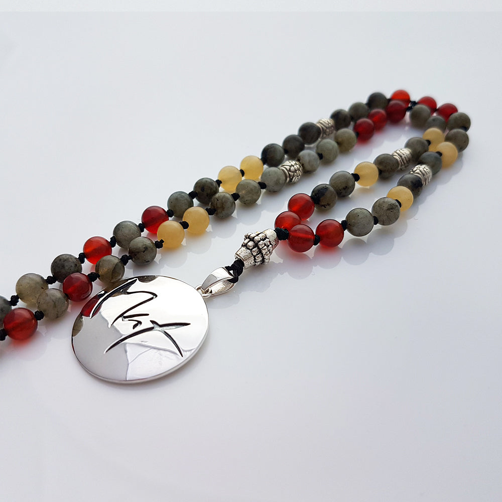 Spirituelle Mala Labradorit Jade Achat – Edelstein-Halskette für Selbstbewusstsein & Harmonie kaufen