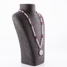 Mala Kette kaufen – Rosenquarz Pink Achat & Silbermedaillon „Friede“ online sichern