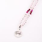 Mala Halskette mit 925 Silber Medaillon – Rosenquarz Pink Achat für innere Harmonie