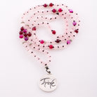 Mala Kette aus Rosenquarz und Pink Achat – Friedens-Medaillon jetzt online kaufen