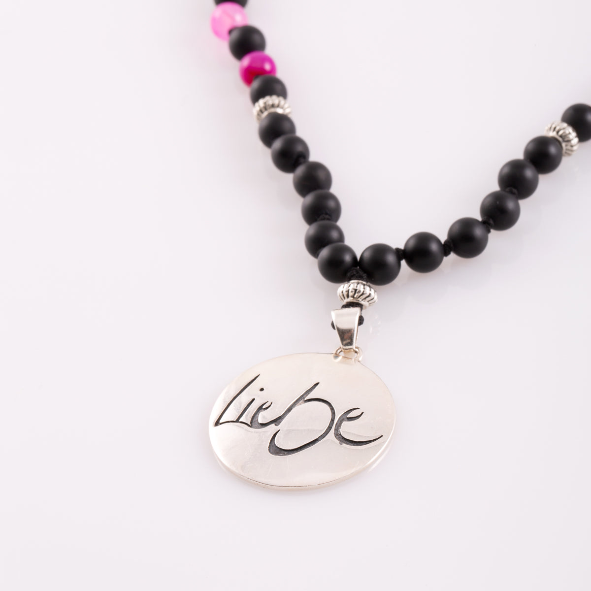 Liebe-Mala (Schwarzer Onyx/Jade Pink)