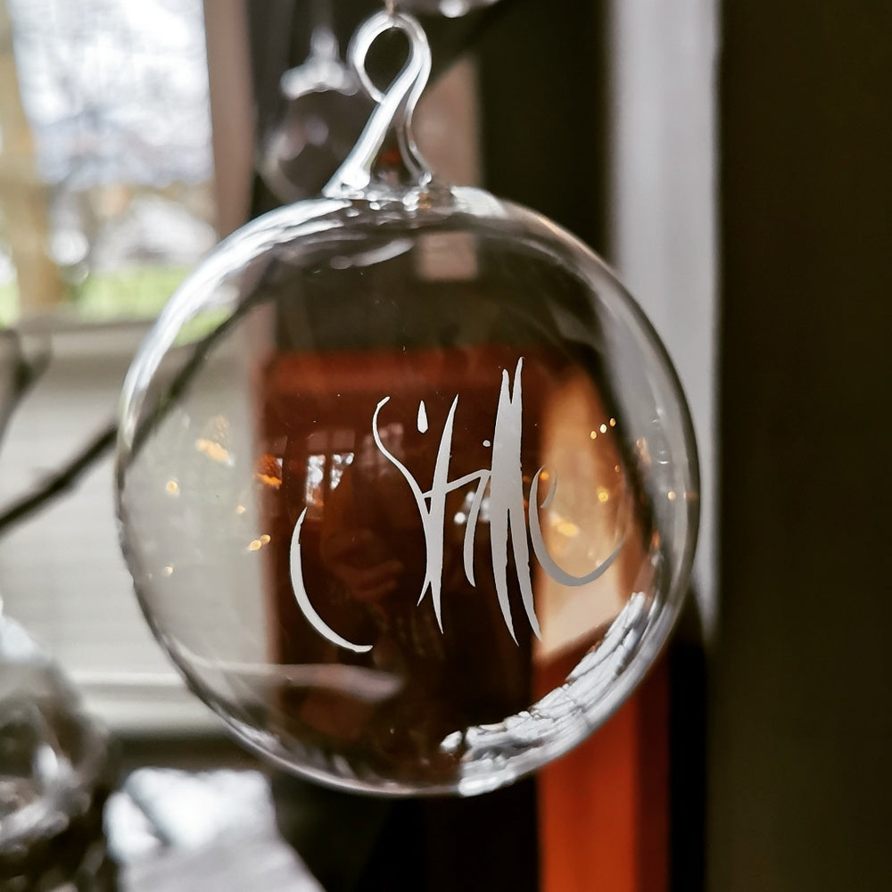 Glaskugel "Stille" klar, ca. 10 cm