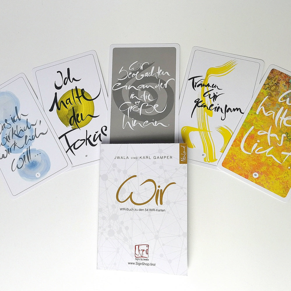 WIR-Karten-Set + WIR-Bauernleinentasche - Grau/gestreift