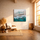 Handgemachtes Leinwandbild „abheben“ mit WIR Karte – Originaldruck, Sign by Jwala®, inspirierende Wanddekoration, limitiertes Kunstwerk, wertvolles Geschenk für Liebe und gemeinsame Träume